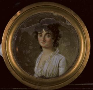 Marguerite Gerard - Portrait d\'une jeune femme à la robe blanche