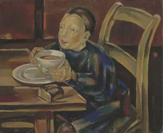 Maria Blanchard - L\'enfant au bol, or la tasse de chocolat