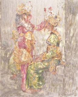 Maria De Ruiter De Witt - Girl By The Puri Lukisan