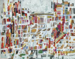 Maria Helena Vieira Da Silva - Foire À Santaremsigned And Dated 62; Tempera On Cardboard.