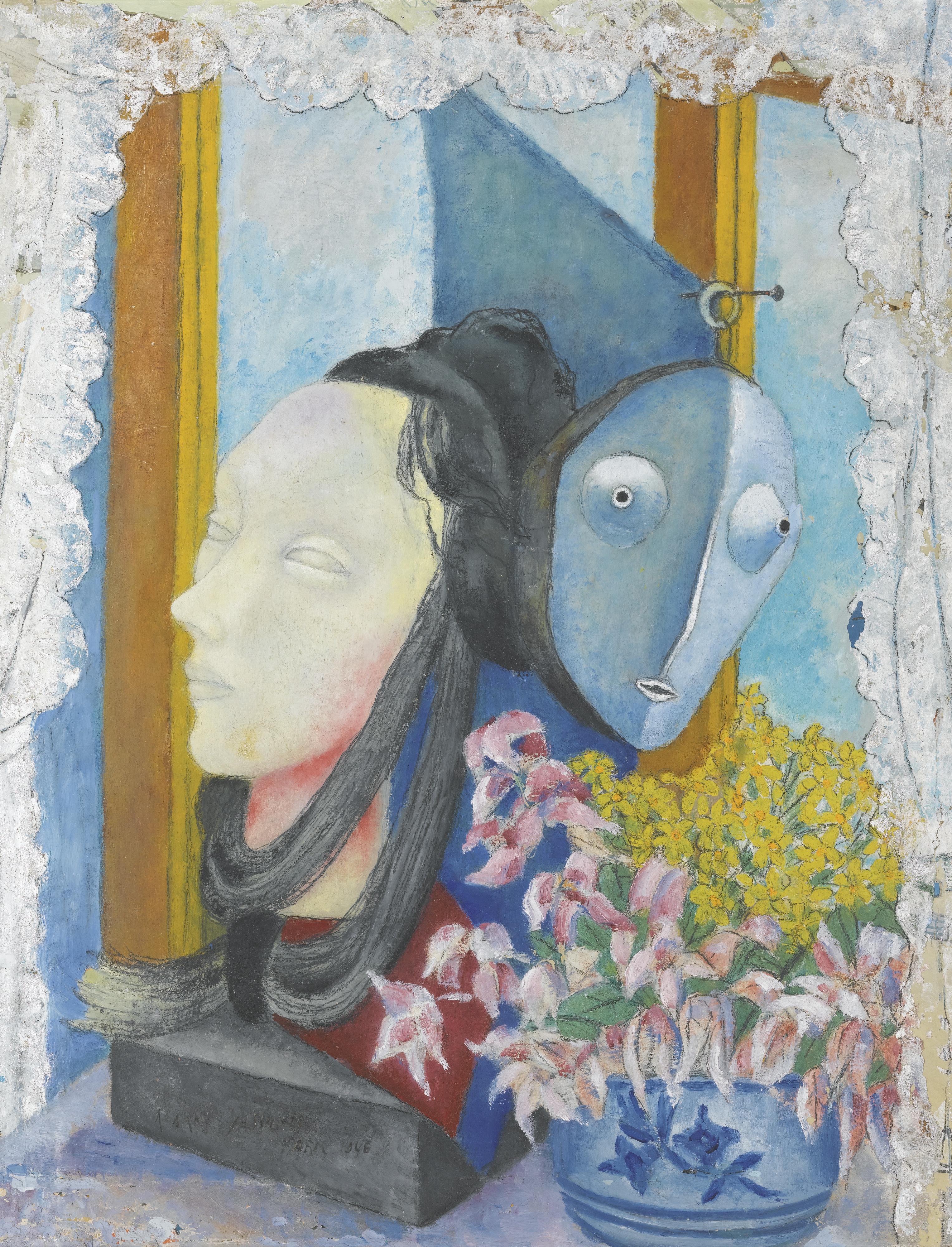 Maria Ivanovna Vassilieff - Still Life With Masks In A Window