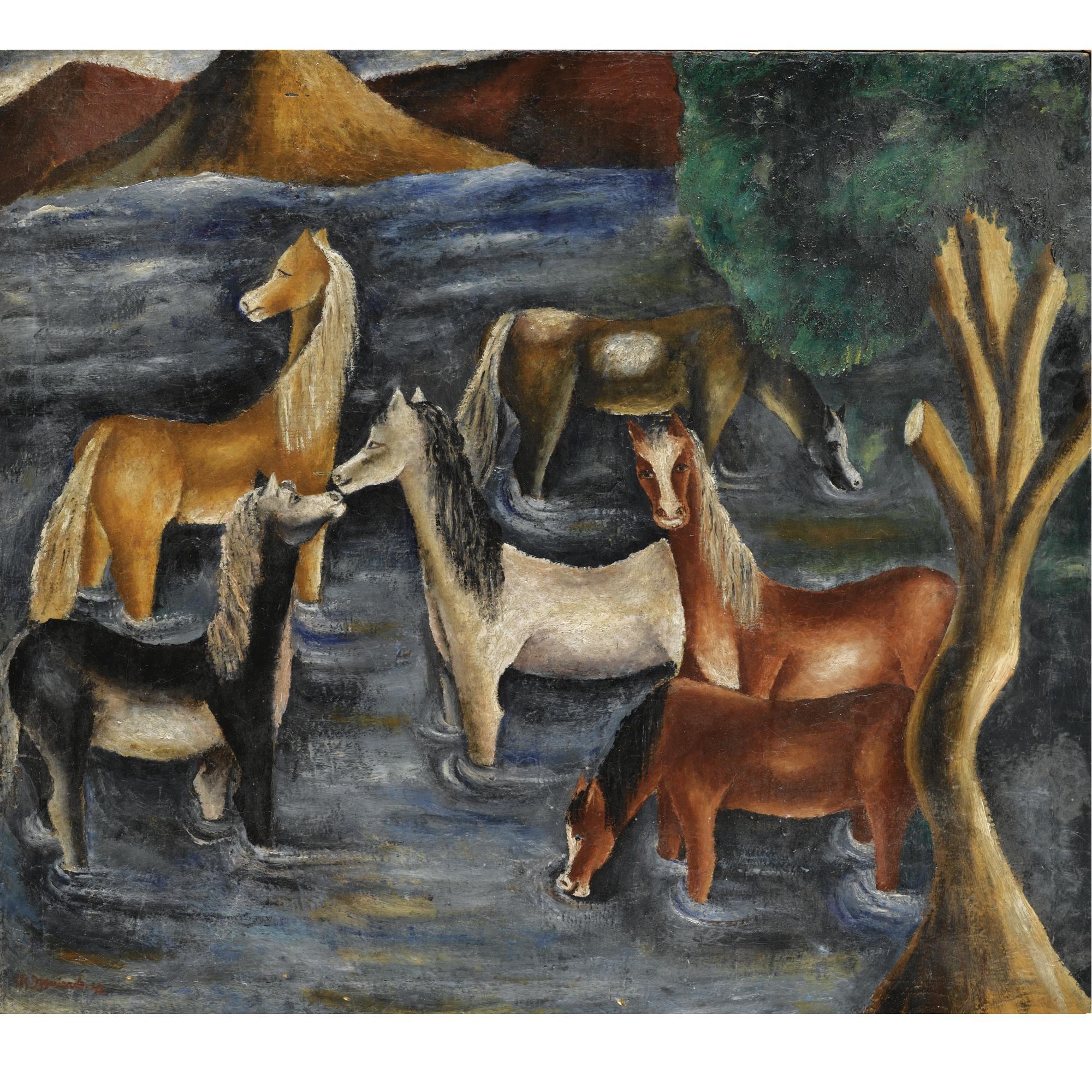 María Izquierdo - Caballos En El Rio