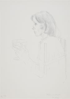 Maria Lassnig - Mädchen mit Weinglas