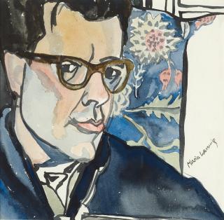 Maria Lassnig - Porträt des Dichters Michael Guttenbrunner.