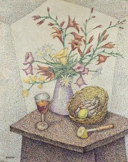 Maria Marevna - Still life with fruits and flowers