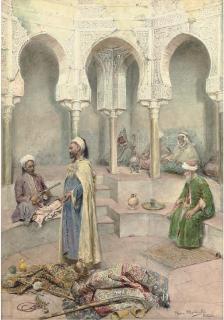 Maria Martinetti - Traders in an Arabic courtyard