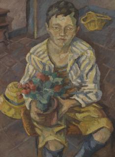 Maria Mela-Muter - Portrait Of A Boy With Geraniums