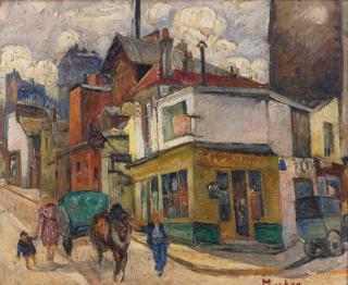 Maria Mela-Muter - Street Corner With Truck And Portrait Of A Woman: A Double-Sided Work