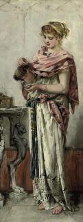 Maria Philips-Weber - A maiden pouring wine