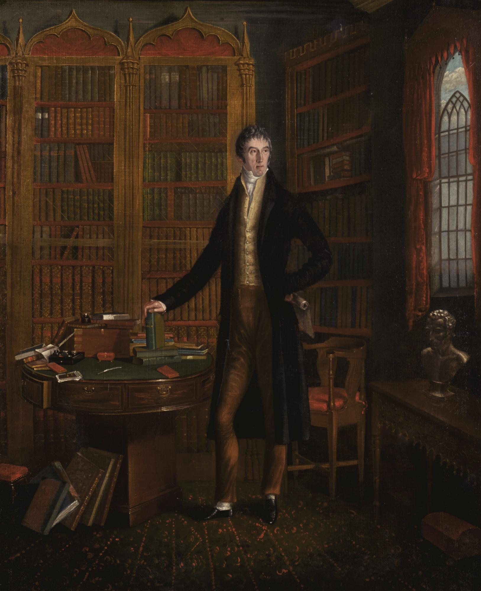 Maria Spilsbury Taylor - Portrait Of Henry Grattan Mp, In A Library