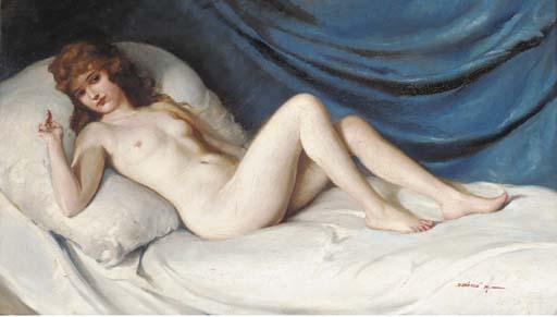 Maria Szantho - A reclining female nude