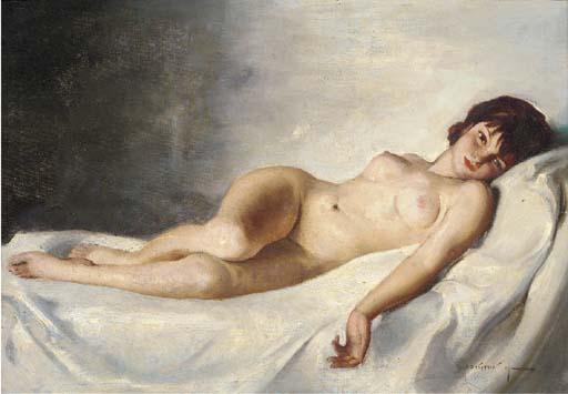 Maria Szantho - A reclining female nude