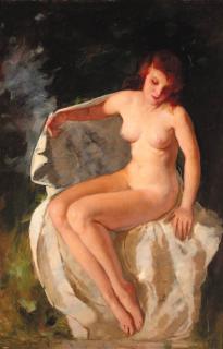 Maria Szantho - A seated nude