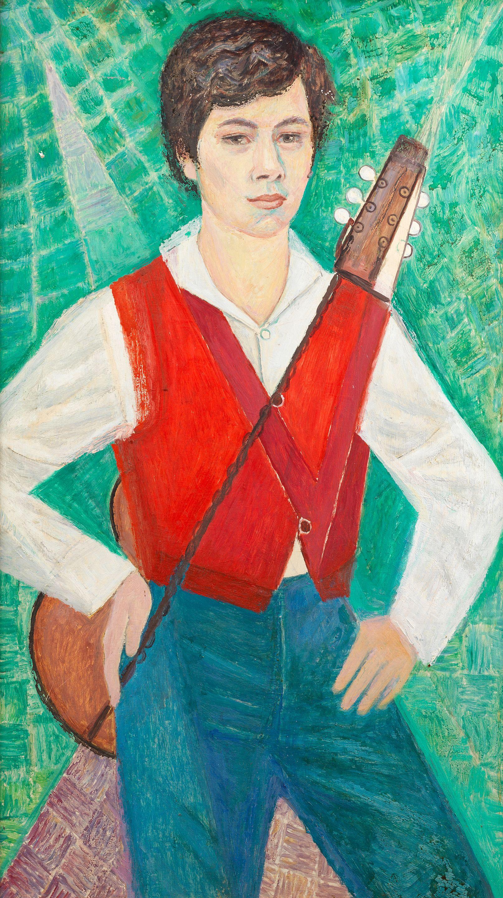Maria Vorobieva - Portrait Of David With Guitar