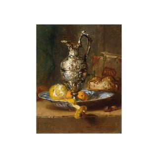 Maria Vos - A Still Life With A Lemon, Oranges, Bread And A Pitcher