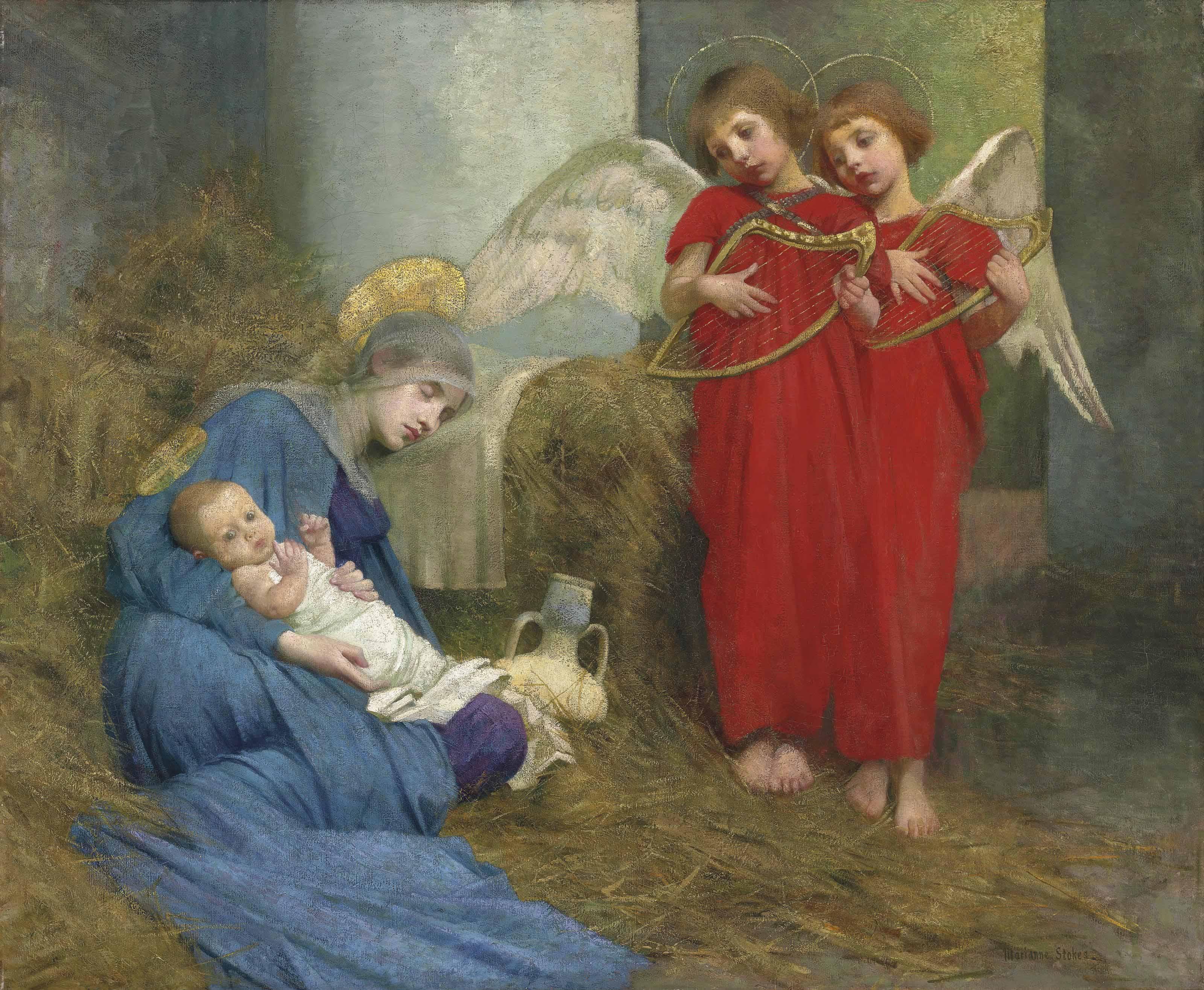Marianne Stokes - Angels Entertaining The Holy Child