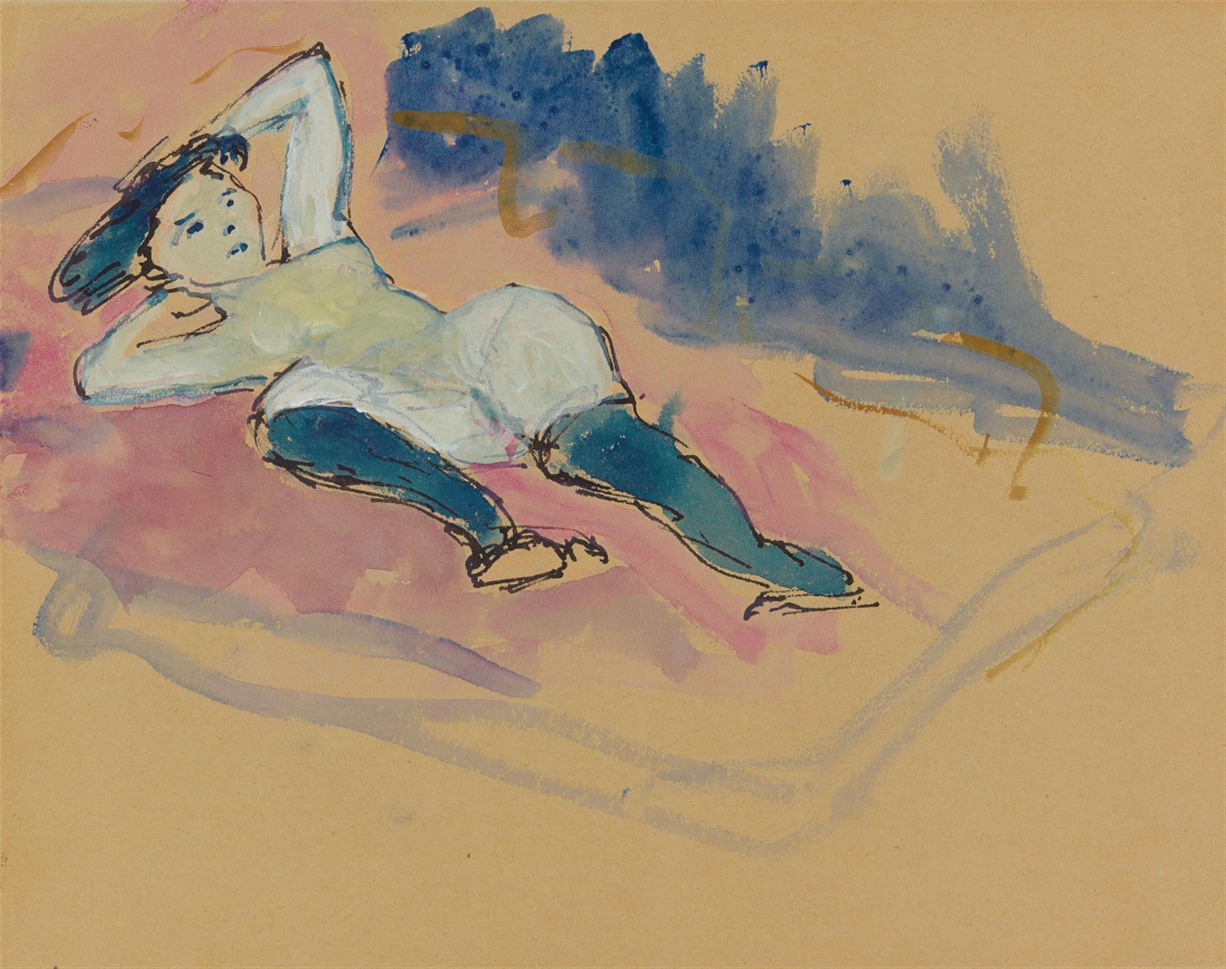 Marianne von Werefkin - Akt mit Armen hinter dem Kopf. Verso: Akt (jeweils Helene Nesnakomoff)