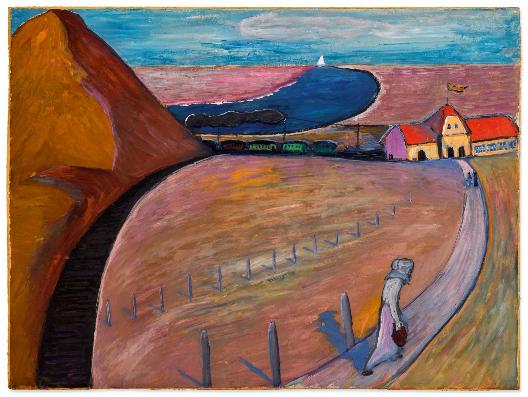 Marianne Werefkin - Bahnhof Prerow (Dünenlandschaft)