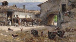 Mariano Barbasán Lagueruela - A farmyard scene