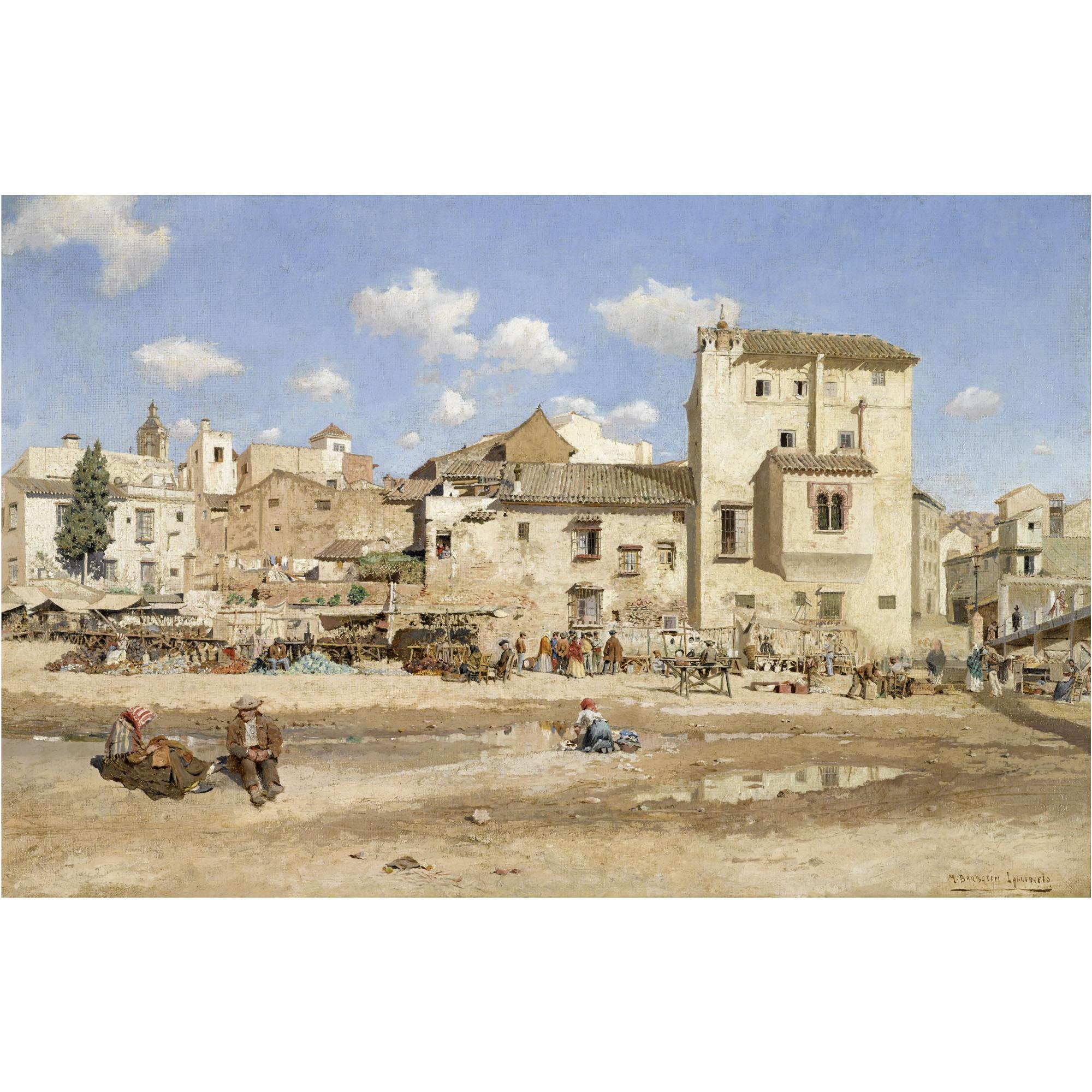 Mariano Barbasán Lagueruela - Spanish calle In Un Pueblo (Village Street Scene)