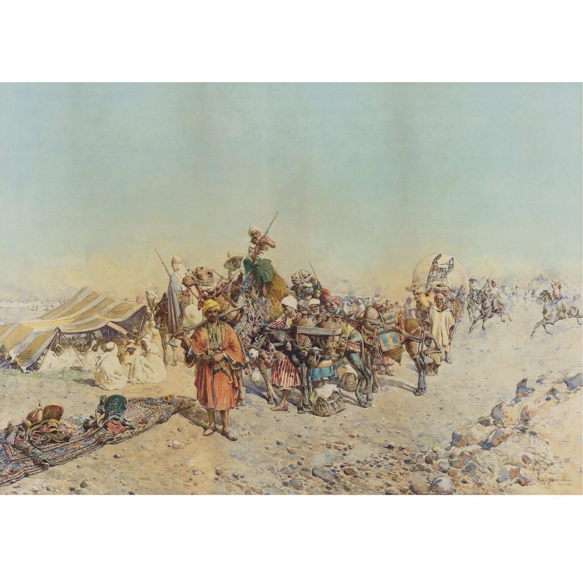 Mariano De Franceschi - Italian A Caravan At Rest