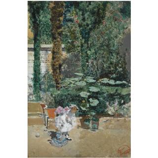 Mariano Fortuny - Niña En El Jardín Del Artista, Granada (Young Girl In The Garden Of The Artist\'S Studio, Granada)