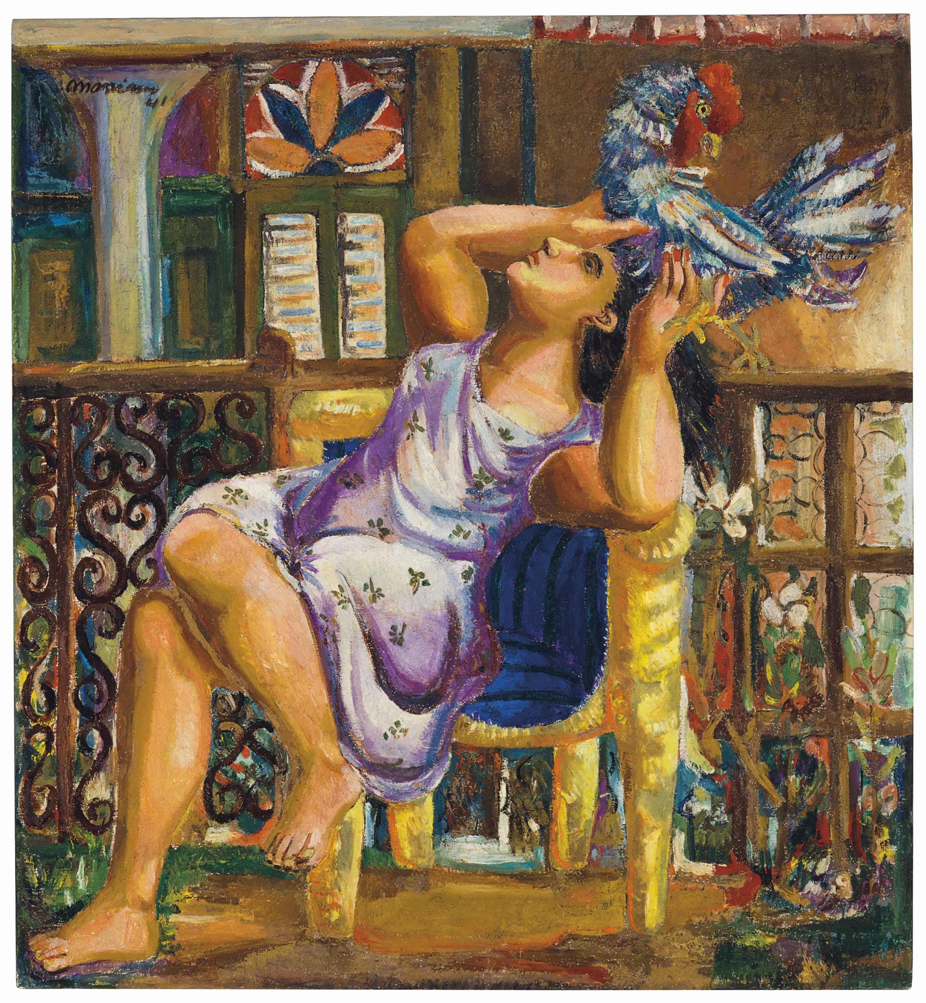 Mariano Rodríguez - Mujer con gallo