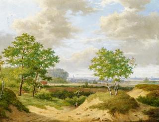 Marianus Adrianus Koekkoek - Holländische Landschaft mit Reisigsammlern
