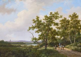 Marianus Adrianus Koekkoek - Weite holländische Flusslandschaft