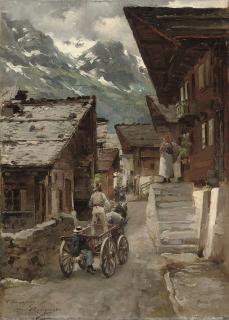 Marie Aimée Lucas-Robiquet - Greeting friends in Champéry