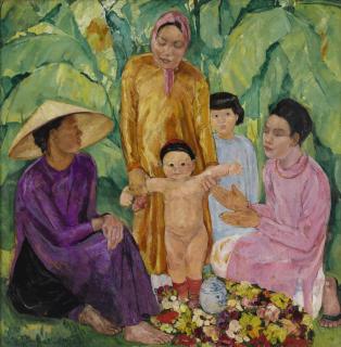 Marie Antoinette Boullard-Deve - Scene De Famille Vietnamienne (A Vietnamese Family Scene)