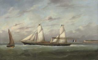 Marie-Edouard Adam Of Le Havre - The steam yacht Eros outward-bound from Le Havre