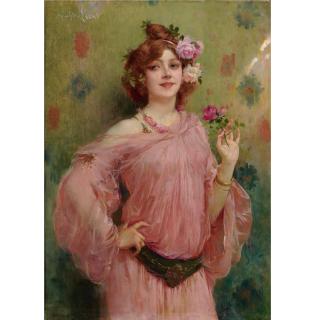 Marie Félix Hippolyte-Lucas - A Beauty In Pink
