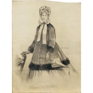 Marie-Félix Hippolyte-Lucas - Portait De Sarah Bernhardt En Tenue De Ville; Portrait De Marie Lloydmarie-Félix Hippolyte-Lucas ; A  Portrait Of Sarah Bernhardt And A Portrait Of Marie Lloyd ; Signed And Titled ; Pencil ; Unframed