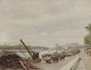 Marie-François Firmin-Gerard - Activities on the quay of Ille St. Louis, Paris