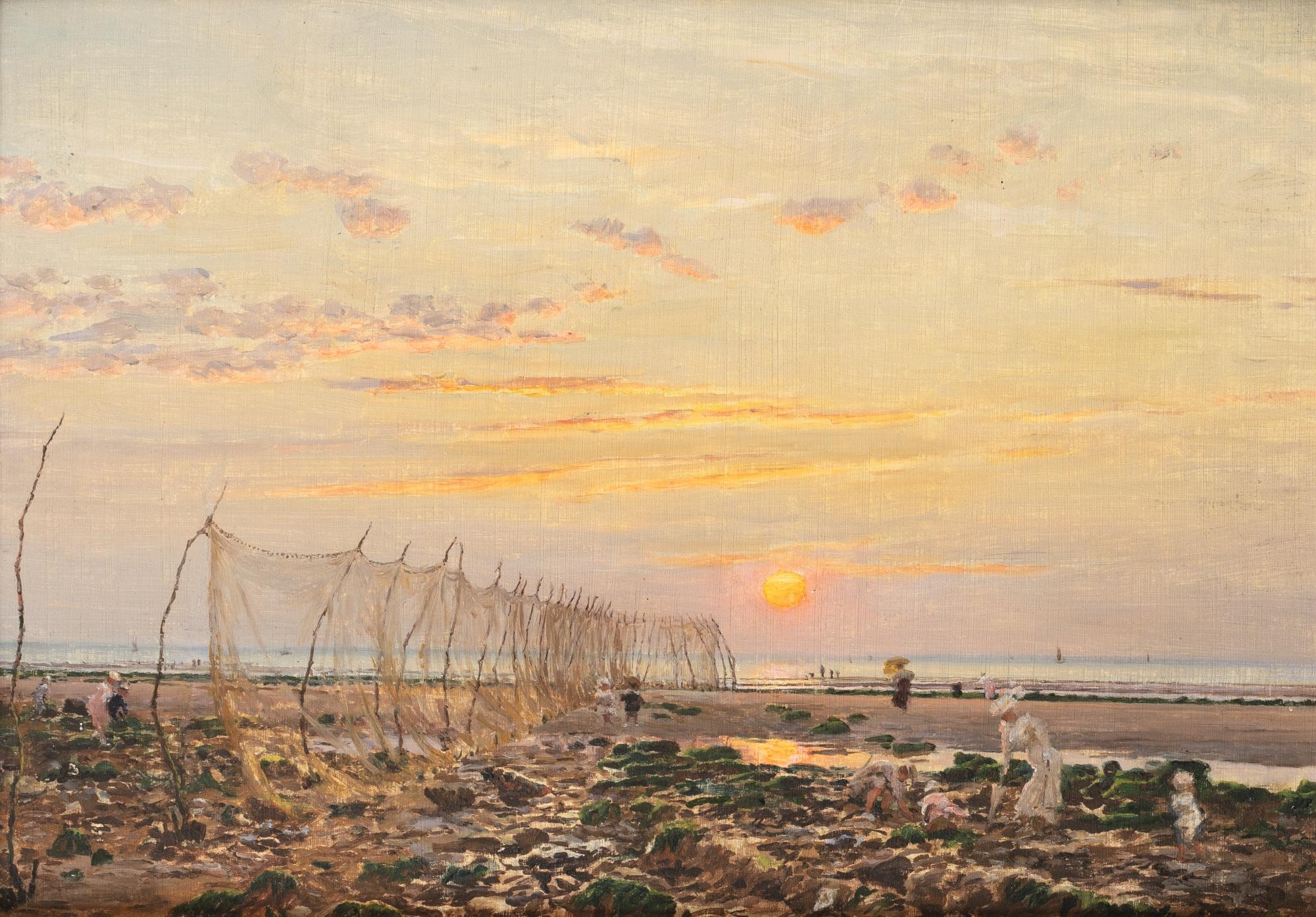 Marie-François Firmin-Girard - Beach Walkers At Sunset