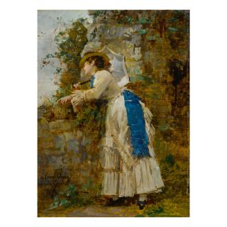 Marie-François Firmin-Girard - Élégante À L\'Ombrelle