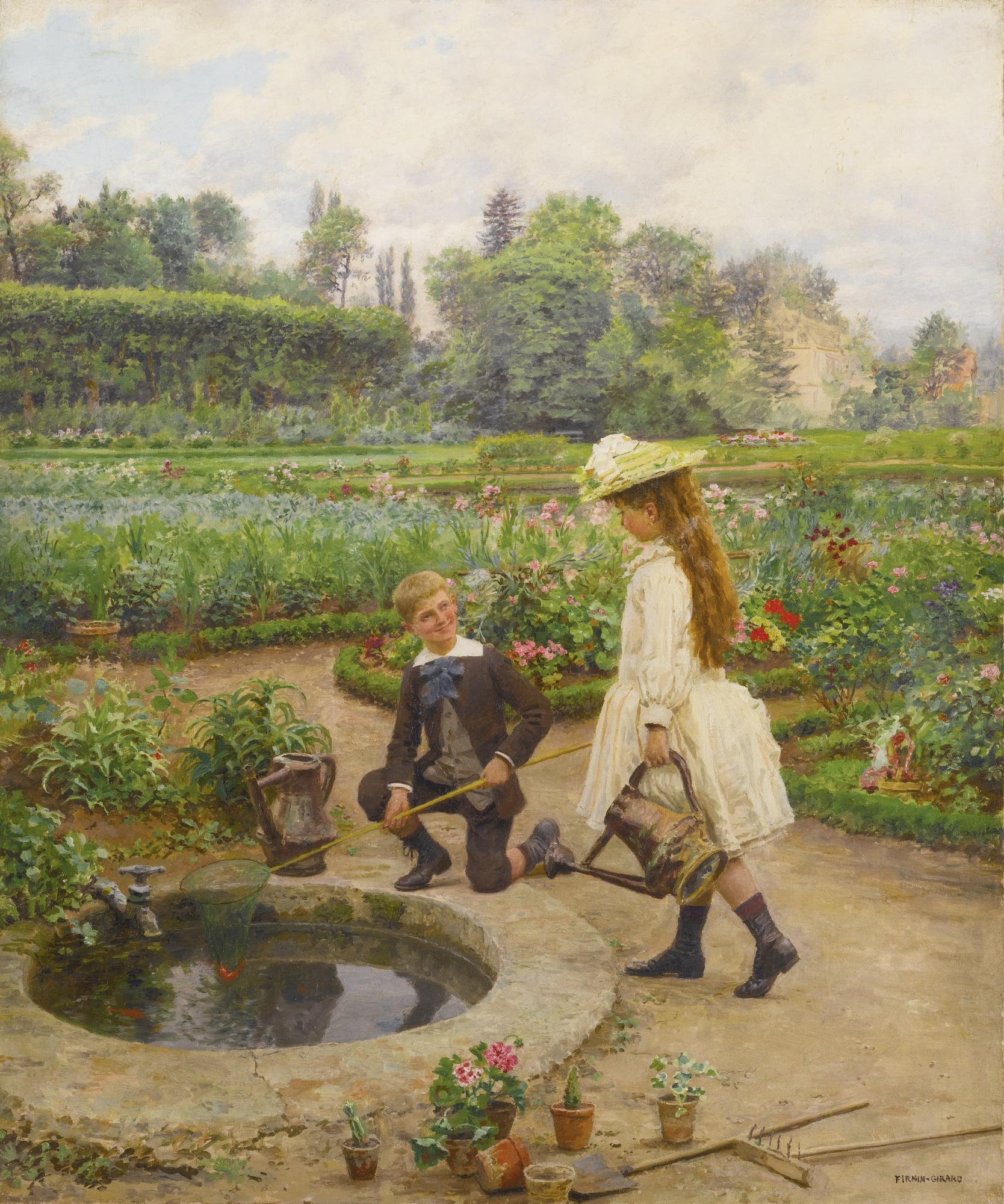 Marie-François Firmin-Girard - Enfants Près Du Bassin