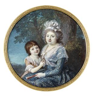 Marie-Gabrielle Capet - A Mother And Child In A Landscape