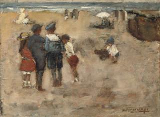Marie Henri MacKenzie - Children playing on the beach