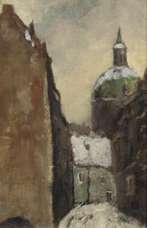 Marie Henri MacKenzie - Straatje in Dordrecht: street scene in Dordrecht