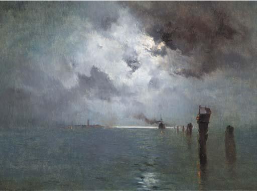 Marie-Joseph-Léon-Clavel Iwill - The Venetian lagoon at night
