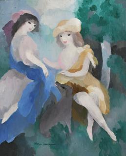 Marie Laurencin - Deux Jeunes Femmes Au Chien En Forêt