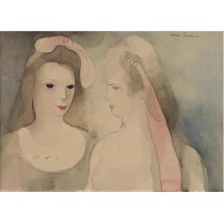 Marie Laurencin - Deux Jeunes Femmes Aux Coiffures Roses
