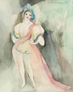 Marie Laurencin - Femme en rose, mains sur les hanches