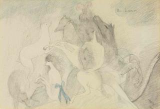 Marie Laurencin - Jeune femme aux animaux (étude pour le ballet Les Biches)