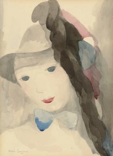 Marie Laurencin - Jeune fille au noeud papillon bleu