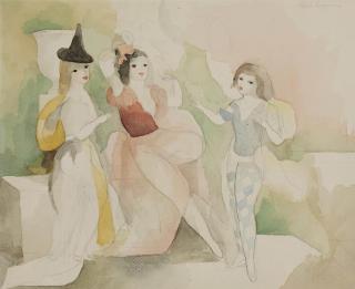 Marie Laurencin - Les deux amies sur la terrasse et le jeune page