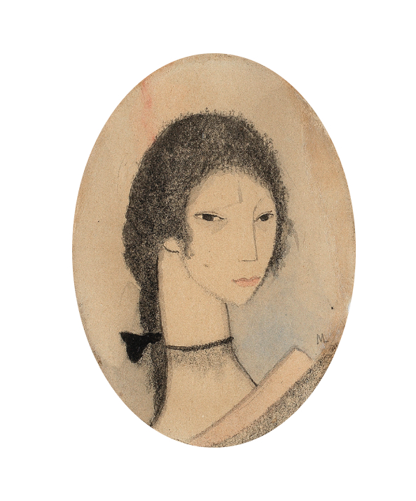 Marie Laurencin - Portrait de jeune femme de trois quarts vers la droite