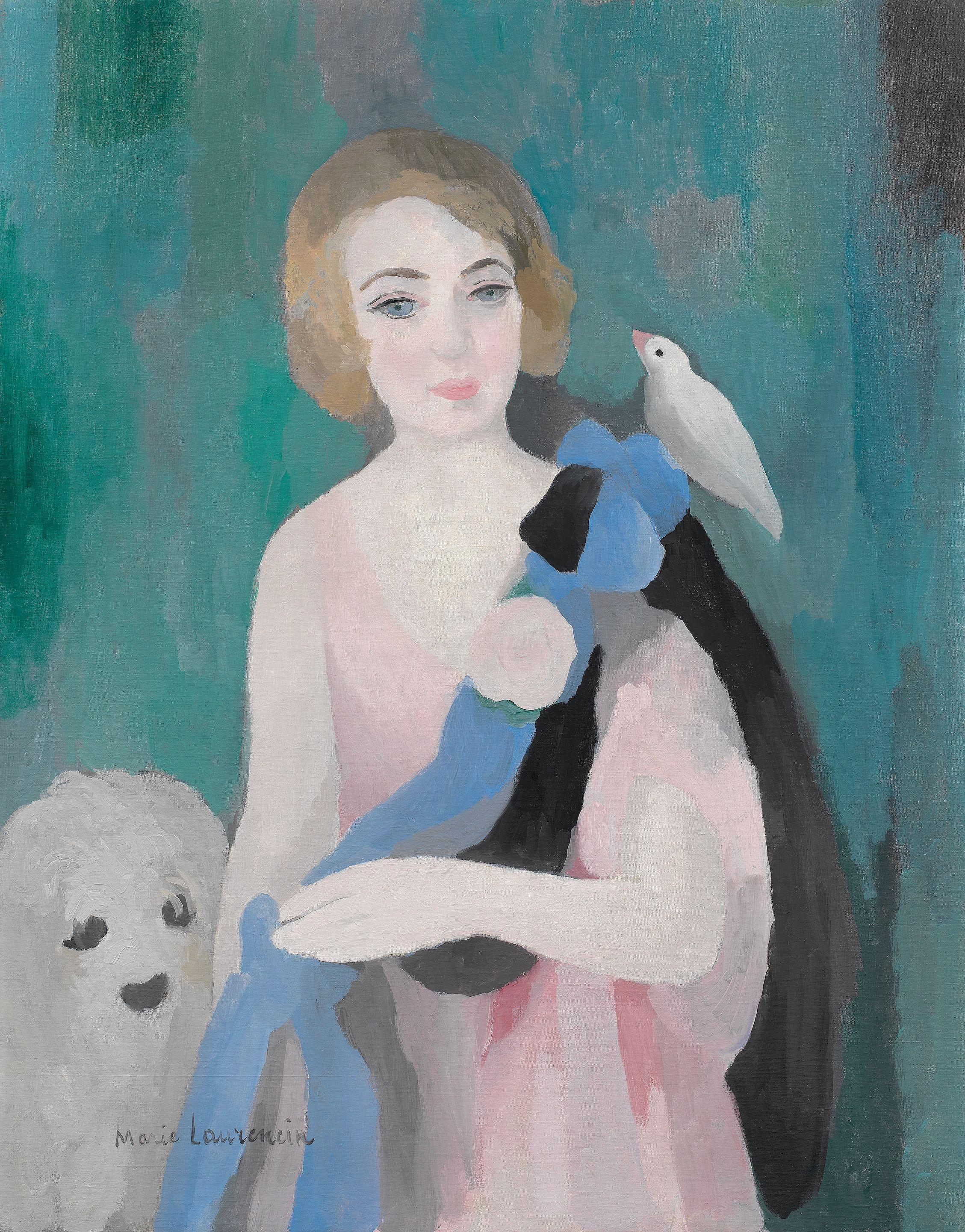 Marie Laurencin - Portrait de Mia Bergmann avec chien